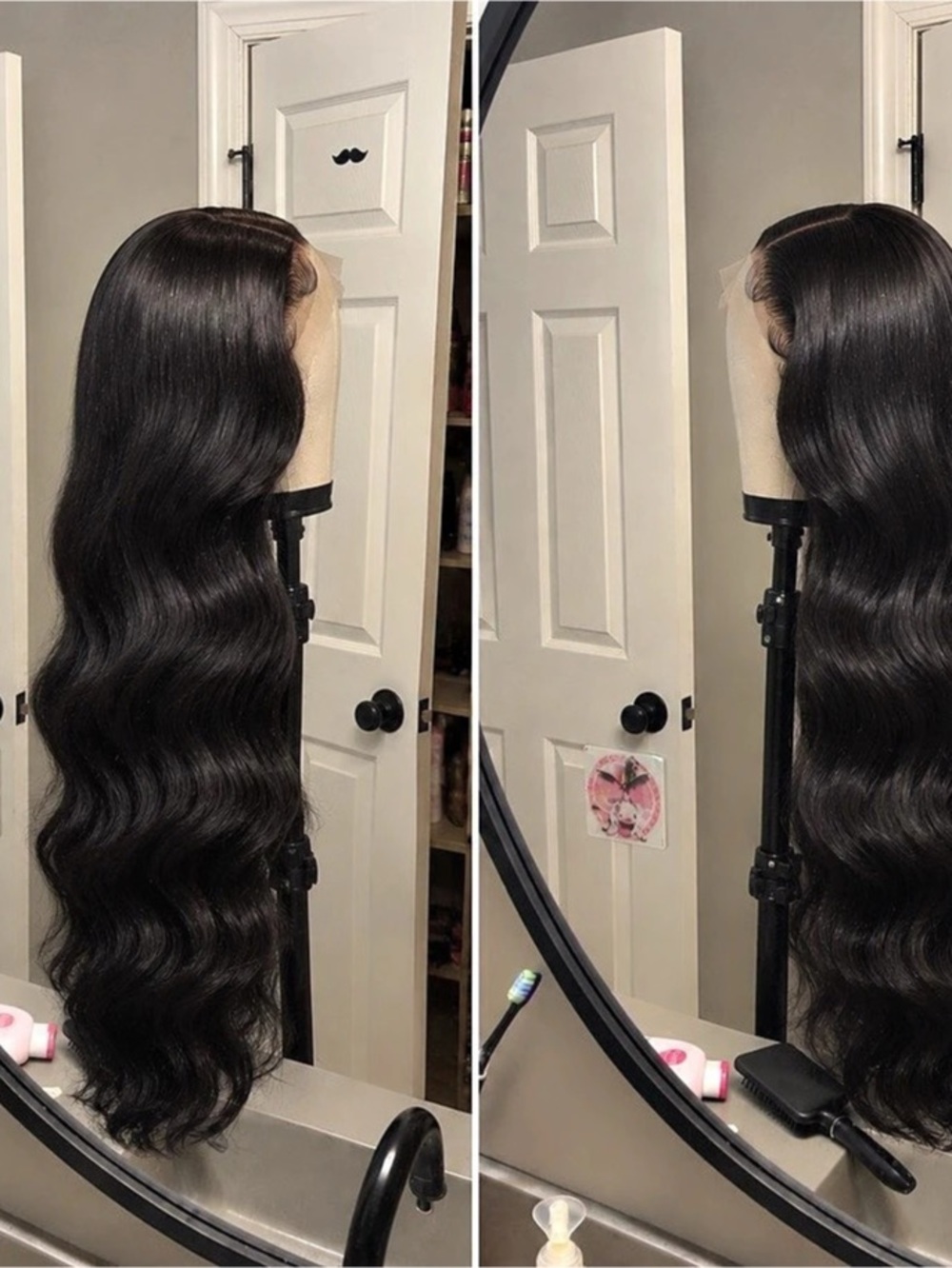 Long Wavy Black Wig Like New